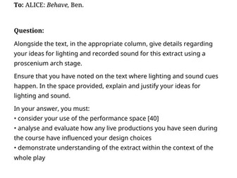 Eduqas A Level Drama BOOK OF DUST Full Essay with annotations