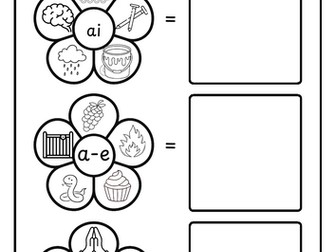 Split Digraph Phonics Flowers
