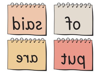 Year 1 Common Exception Words Mirrored