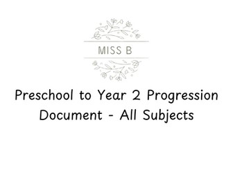 Preschool to Year 2 Progression Document - All Subjects