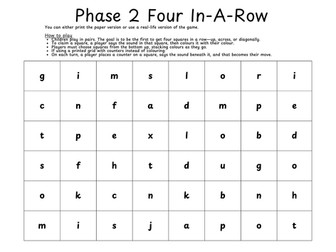 Phonics Four in a Row