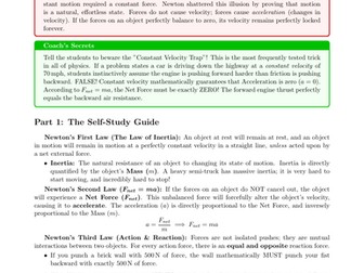 Newton's Laws of Motion: No-Prep Emergency Sub Plan & Step-by-Step Key