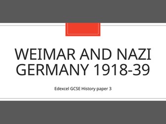 Edexcel GCSE history paper 3 Germany L1