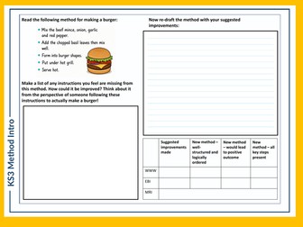 KS3 Science Skills Task - Intro to Method Writing