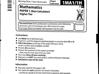 Edexcel 2026 Maths Paper 1 Higher