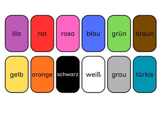 German colour flashcards
