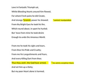 "Love Armed" GCSE ENGLISH LITERATURE poetry analysis