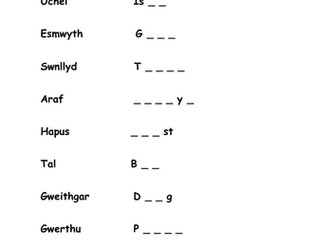 Cymraeg Iaith Gyntaf BLWYDDYN 6: Geiriau Gwrthystyr