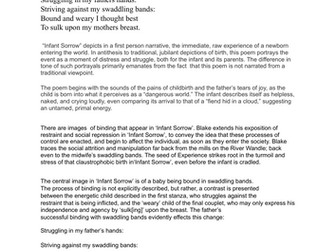 "Infant Sorrow" William Blake: A LEVEL ENGLISH LITERATURE poetry analysis