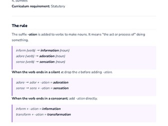 Suffix: -ation