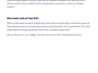 Latin and Greek roots — Years 5/6 extension