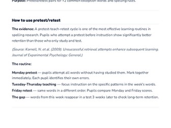 Pretest and retest pairs — Year 2
