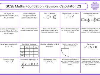 GCSE Maths Foundation Revision Calculator (C)