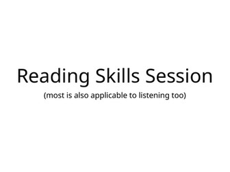 GCSE French 2024 Reading Skills Revision Presentation