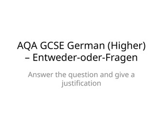 GCSE German 2024 - either / or conversation questions