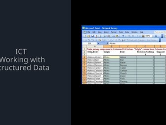 ICT Working with Structured Data and finding information online