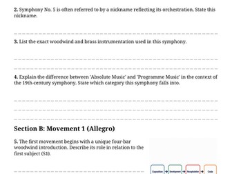 Schubert Symphony No. 5 in Bb Major  End-of-Topic Test