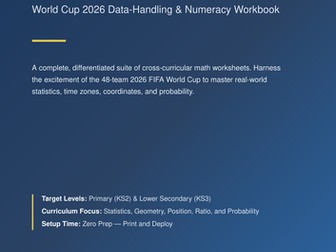 World Cup 2026 Maths Pack: Data Handling & Numeracy (KS2 & KS3) – Zero Prep
