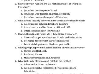 Israel/Palestine unit - Why is the Conflict in the Middle East?