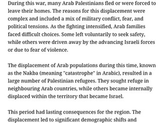 Nakba - Why were the Arab people forced to leave their home?