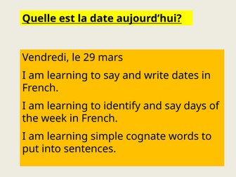 French days and hobbies powerpoint