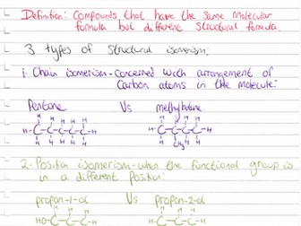 WJEC A level Chemistry A2 Unit 4 topic 4.1: Stereoisomerism notes