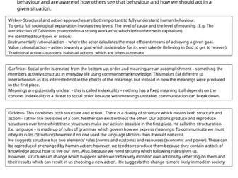 Sociology- Social Action Theory