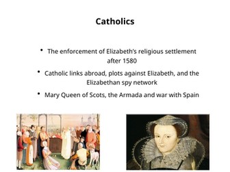 OCR Elizabethans, Topic 2 Catholics Revision Booklet