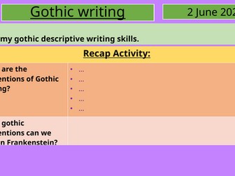 Gothic writing  and evaluation of character