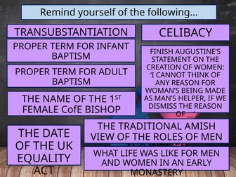 AQA A Level RS Gender&Sexuality - Celibacy & Marriage