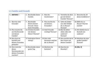 German GCSE 2024 AQA Foundation Tier Speaking Question Board Games x 9