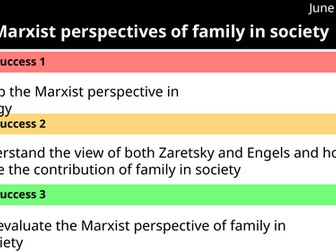 Sociology- Theories of Family- Marxism