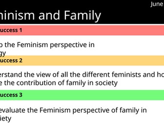 Sociology- Theories of Family- Feminism