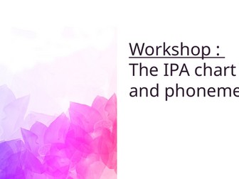 IPA and Phonemes workshop powerpoint