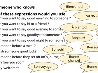 Greetings and name - French