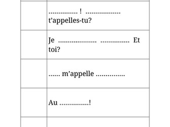 Greetings and name - French