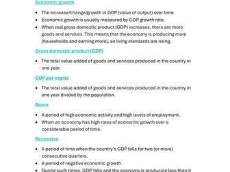 OCR GCSE ECONOMICS J207 Paper 2 Ultimate Glossary