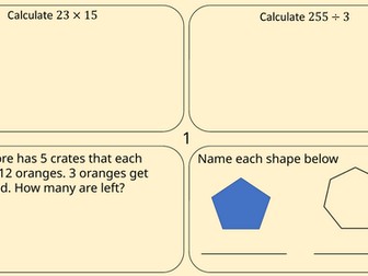 Year 7 Maths Retrieval Starters Half Term 1