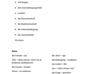 Vocab Practice - A Level German
