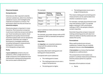 AQA C8: Chemical Analysis Comprehension Booklet (Combined)