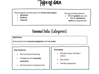 AQA Psychology Choosing a Statistical Test