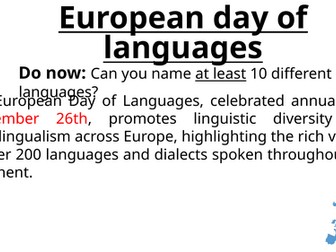 European Day of Languages, 2026