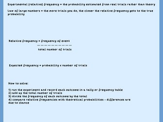 Relative frequency and Experimental probability - GCSE probability