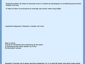 Expected outcomes - GCSE probability