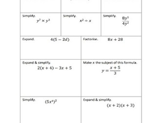 Worksheet setting up & solving linear equation