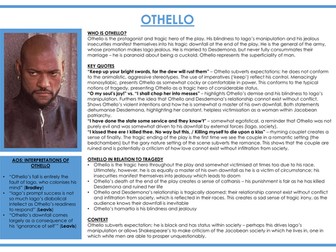 AQA A-Level English Lit: Othello Posters