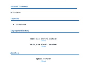 CV Template Teacher