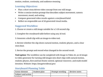 AI Image-to-Video Storyboard Lesson