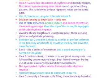 Vivaldi Flute Concerto in D Major Analysis AQA A-Level Music