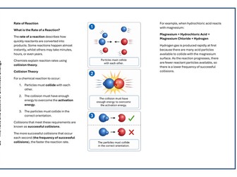 AQA C6: The Rate and Extent of Chemical Change Comprehension Booklet (Triple & Combined)
